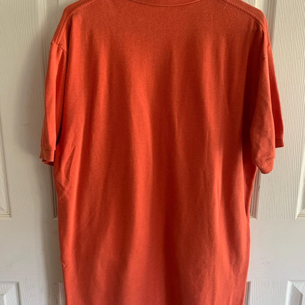 Men's Large Ralph Lauren Polo‎ Orange 100% Cotton Short Sleeve Golf Shirt